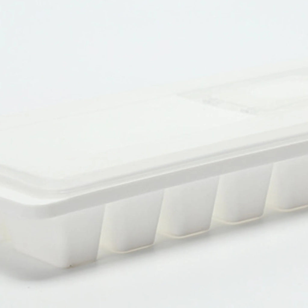 Square Ice Cube Tray with Lid – 16-Grid Flexible Reusable Mold