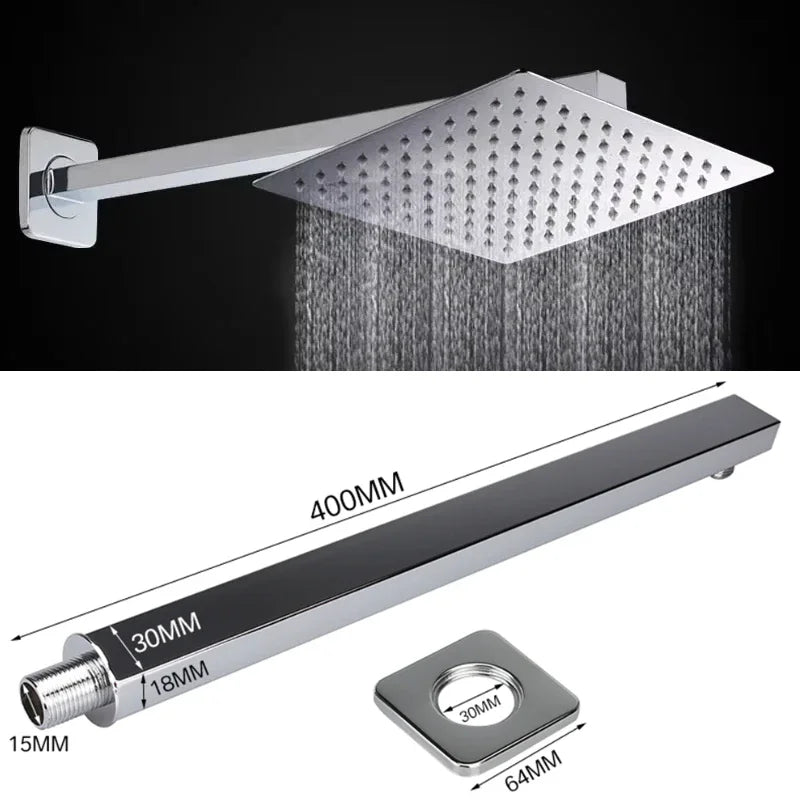 Stainless Steel Wall-Mounted Shower Arm 30 & 40 CM – VIBE