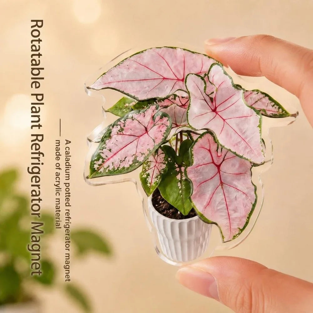 Rotatable Leaf Fridge Magnet Multicolor Acrylic DIY Décor