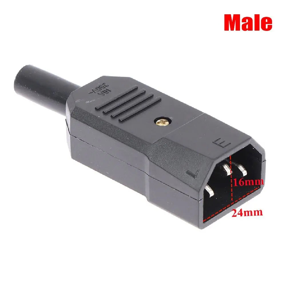 C13 C14 Rewirable AC Power Connector 3-Pin 10A 250V Plug Socket