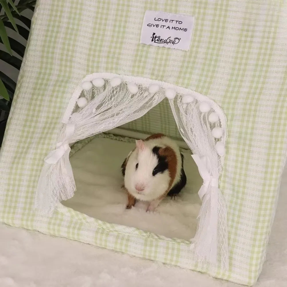 Cotton Rabbit Nest Villa Floral Sleeping Tent with Curtains