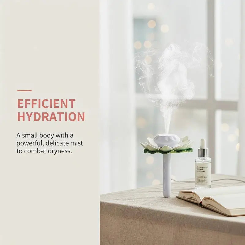 Lotus USB Humidifier Stick with LED Lights – Portable Mist Maker