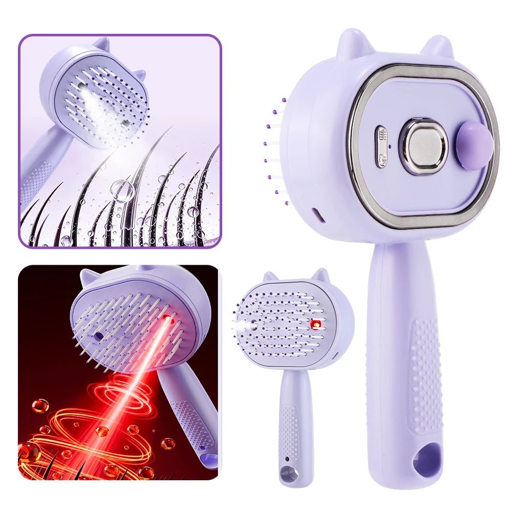3-in-1 Red Light Mist Spray Comb – Electric Scalp Massager