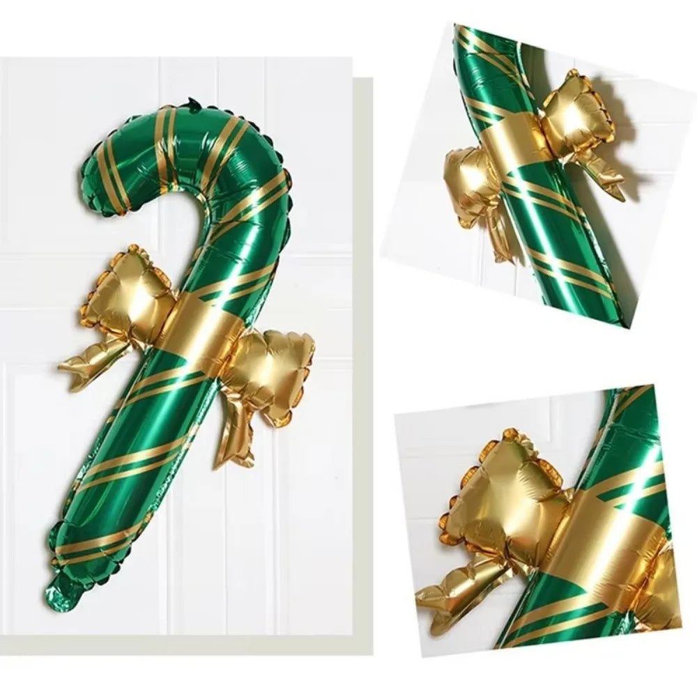 6-Pack Christmas Candy Cane Foil Balloons – Red & Green