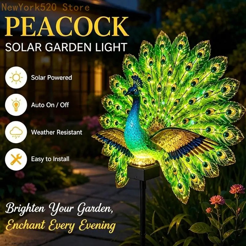Metal Bird Solar Garden Stake Light – LED Outdoor Accent
