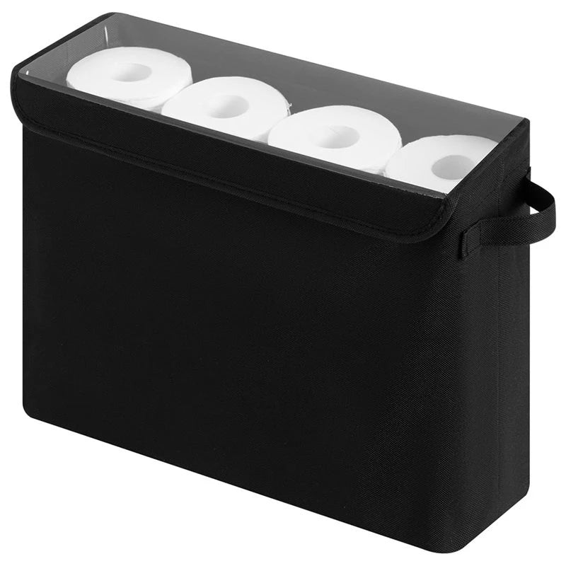 Toilet Paper Storage Basket with Lid – Holds 12 Rolls