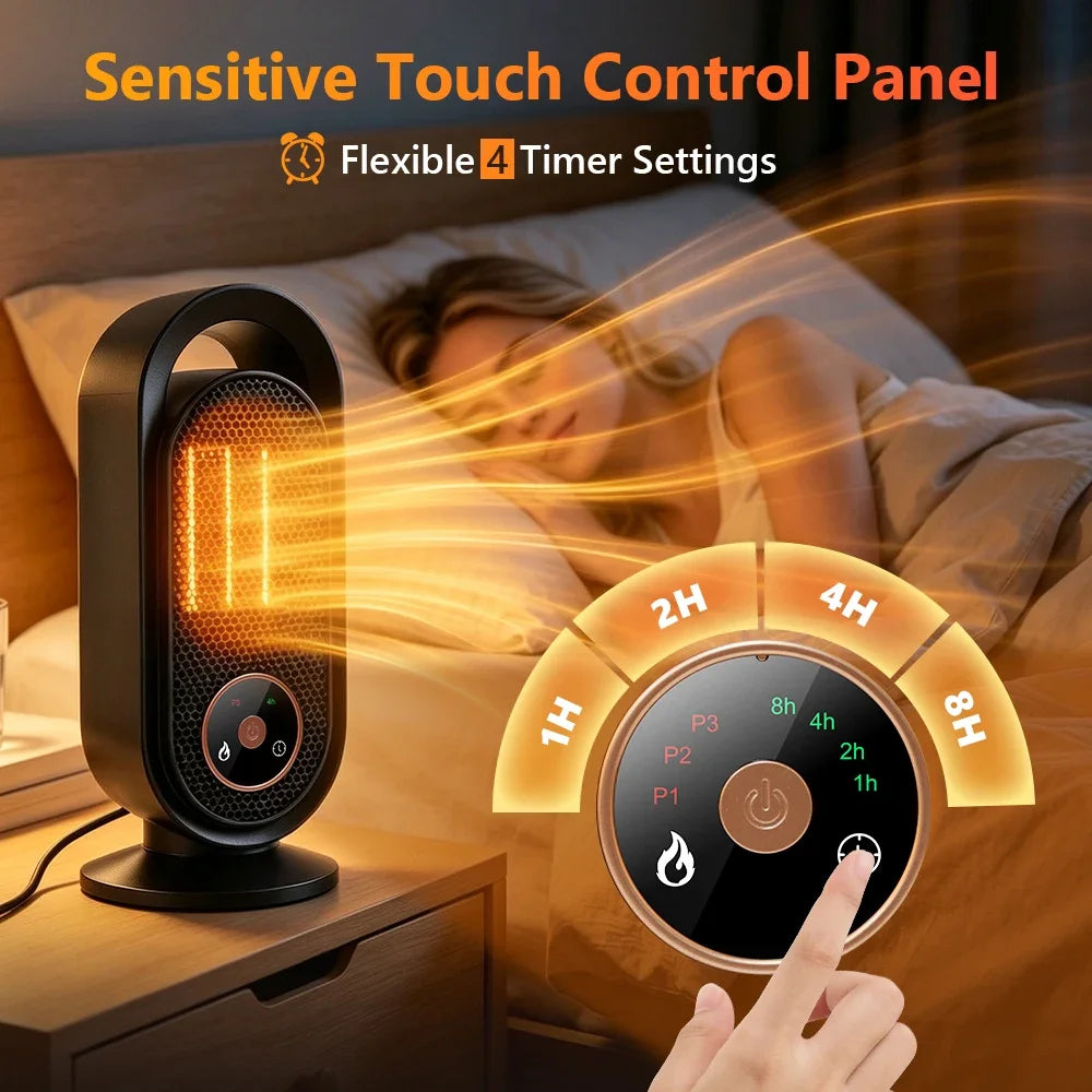 AFDEAL 1000W PTC Ceramic Desktop Space Heater with Timer