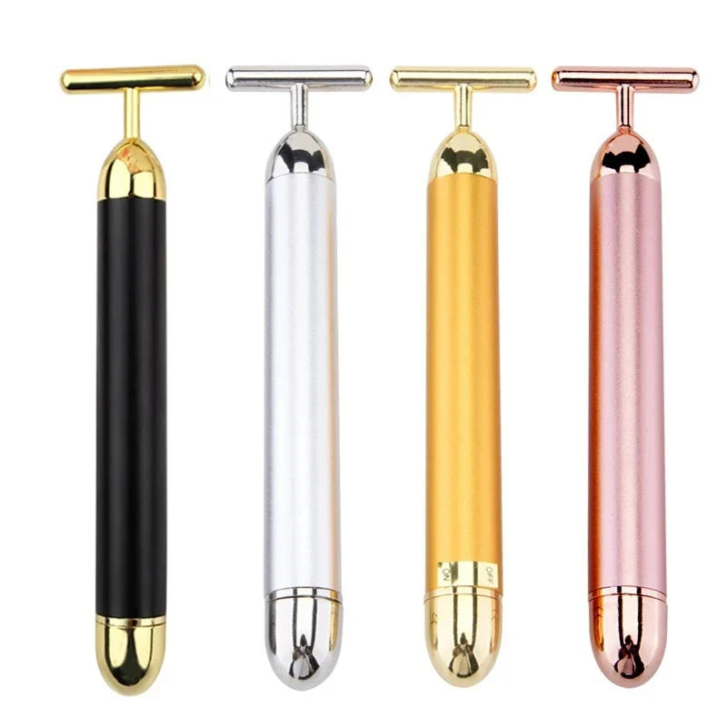 24K Gold Vibrating Facial Beauty Bar – Firming Roller Massager