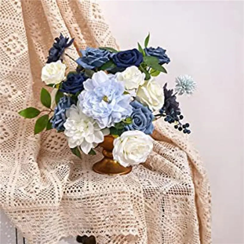 Dusty Blue Silk Peony Artificial Flowers – Wedding & Home Décor