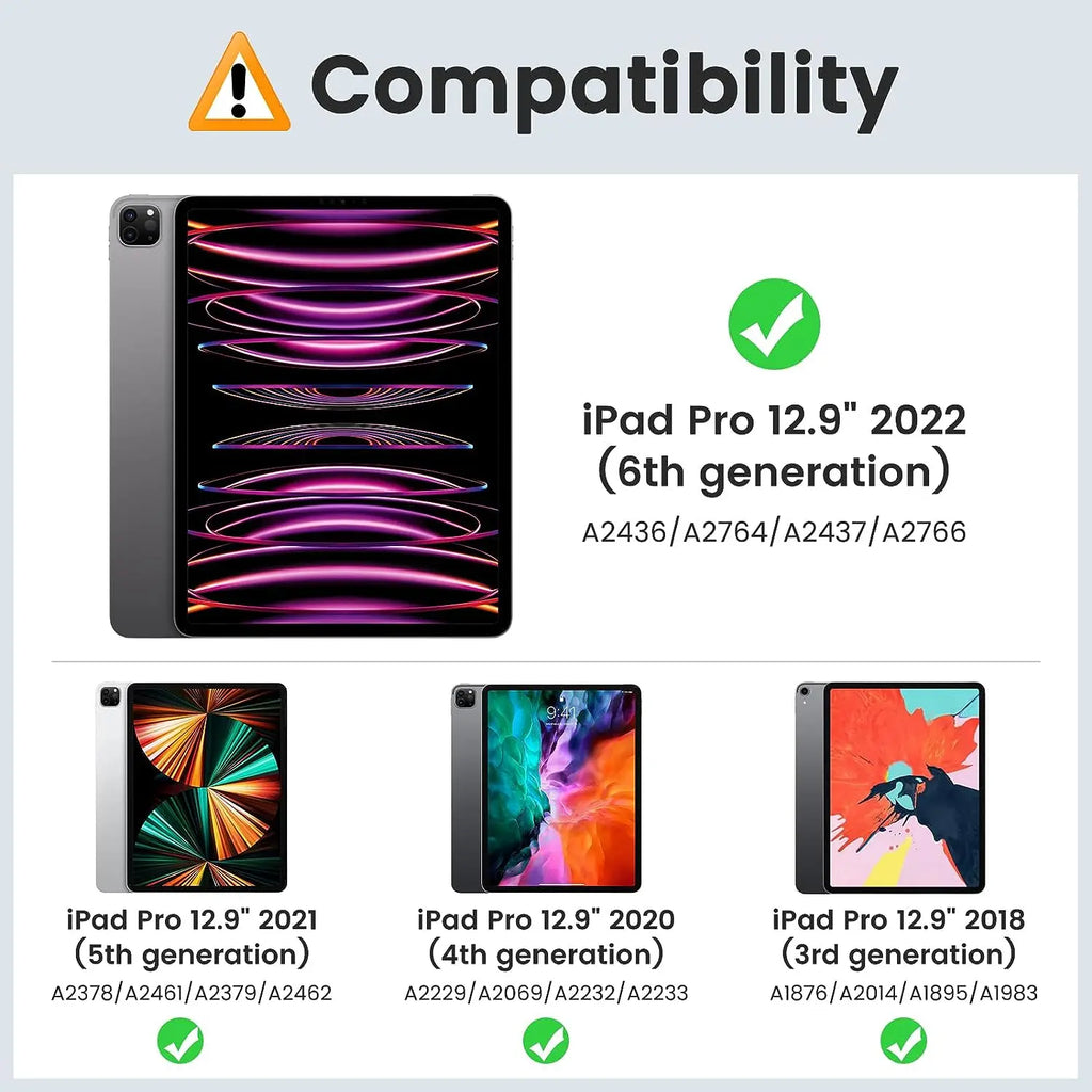 EGYAL iPad Pro 12.9 Case – Smart Cover & Pencil Holder