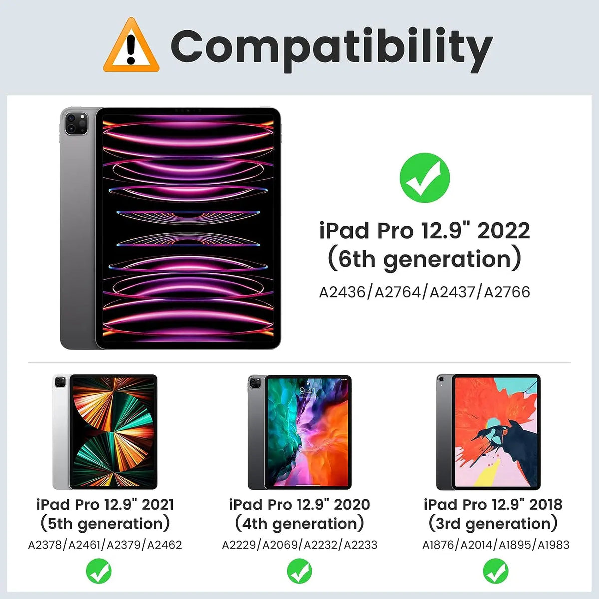 EGYAL iPad Pro 12.9 Case – Smart Cover & Pencil Holder