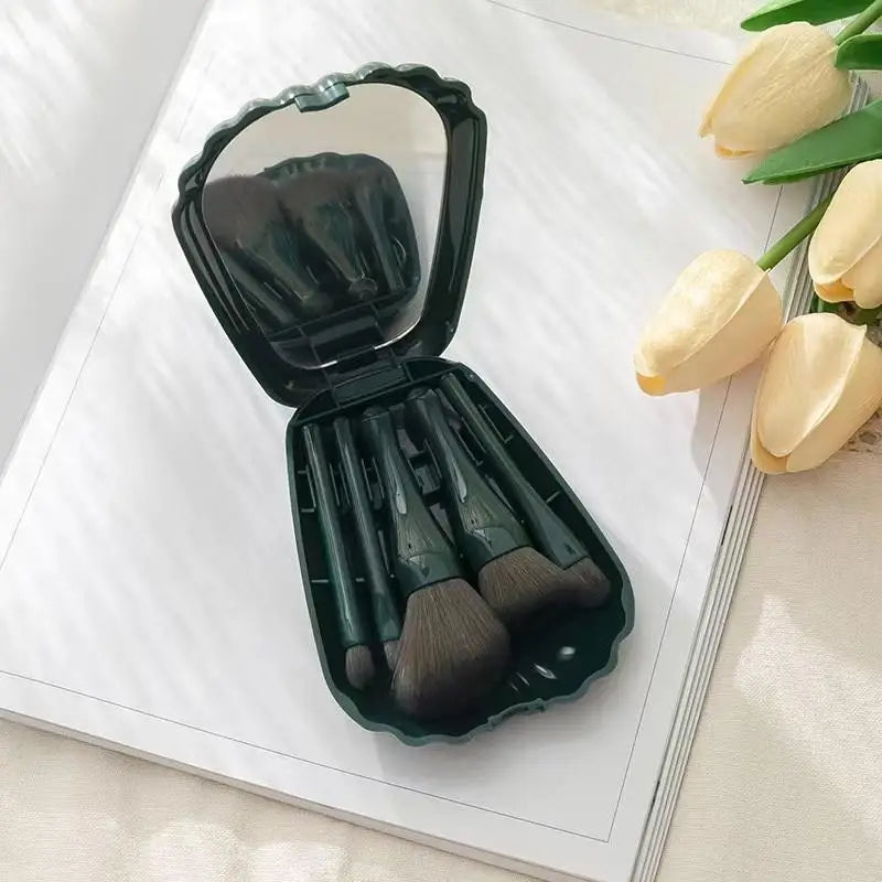 SHXIZMY 6-Piece Portable Makeup Brush Set with Roll-Up Case