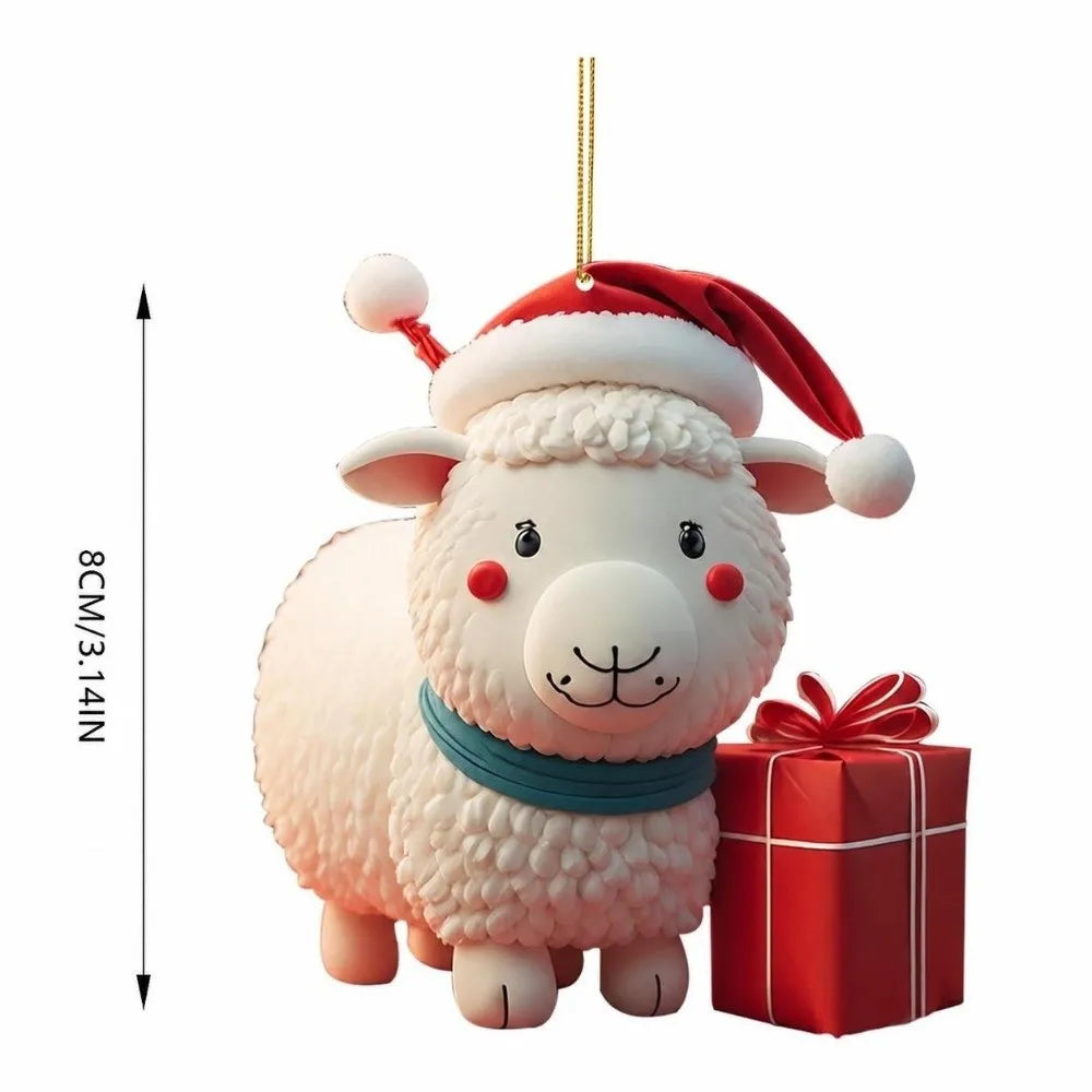 Cute Cartoon Goat Christmas Tree Hanging Ornament