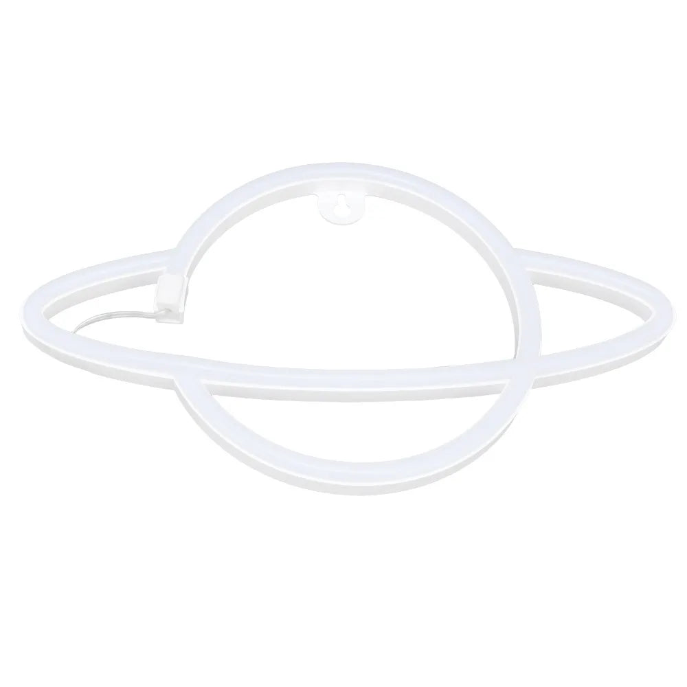 Planet LED Neon Sign – USB & Battery Pink Blue Wall Light