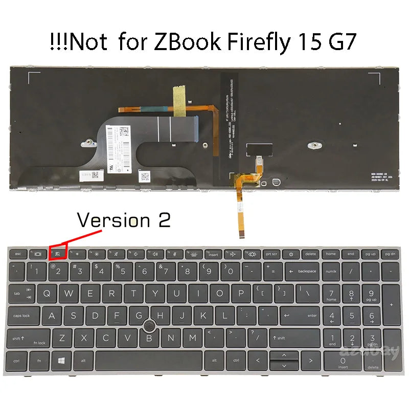 HP ZBook Fury 15 G7 G8 Replacement Backlit Keyboard – Multi-Layout