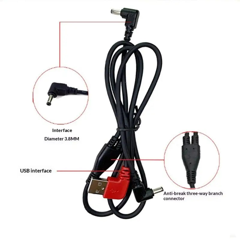 USB Fan Jacket Power Cable – 3-Speed, Powers 4 DC Fans