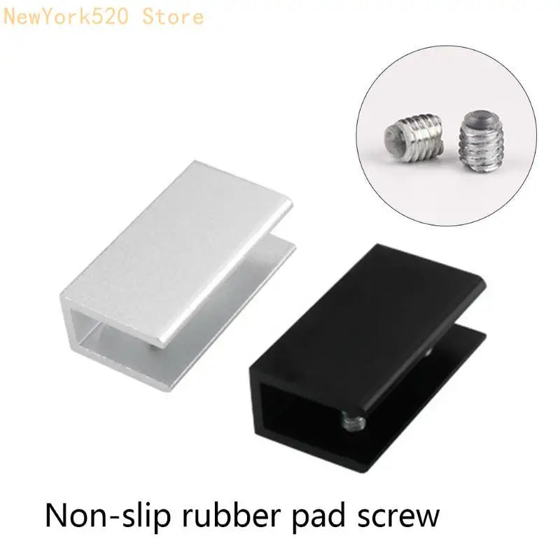2-Pack Aluminum Glass Shelf Brackets Wall-Mount Clamps