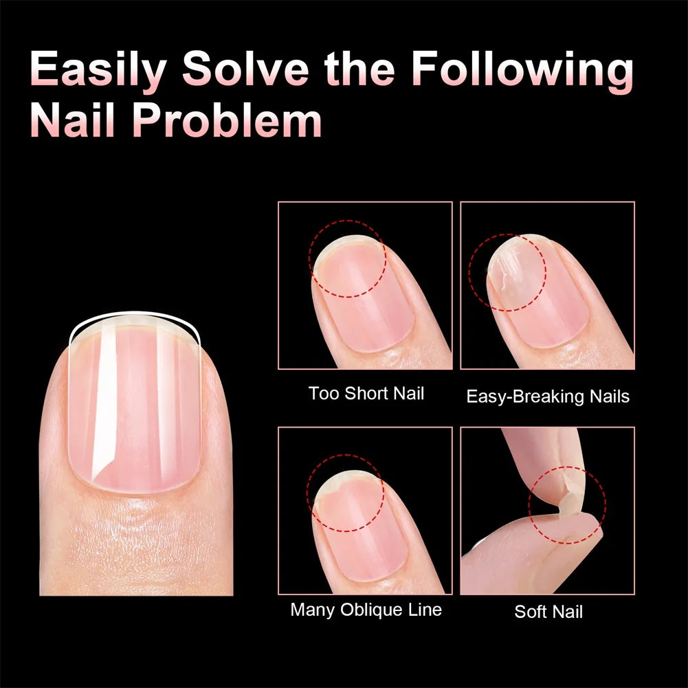Kids Press-On Nails Kit – Clear Full Cover Fake Nail Tips