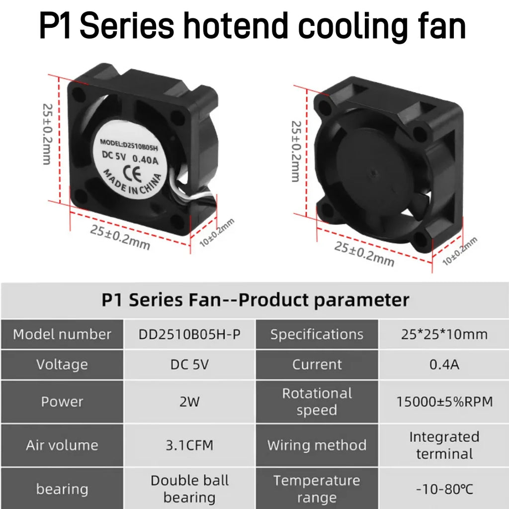 2510 Cooling Fan for Bambu Lab X1 X1C P1S P1P A1 Mini