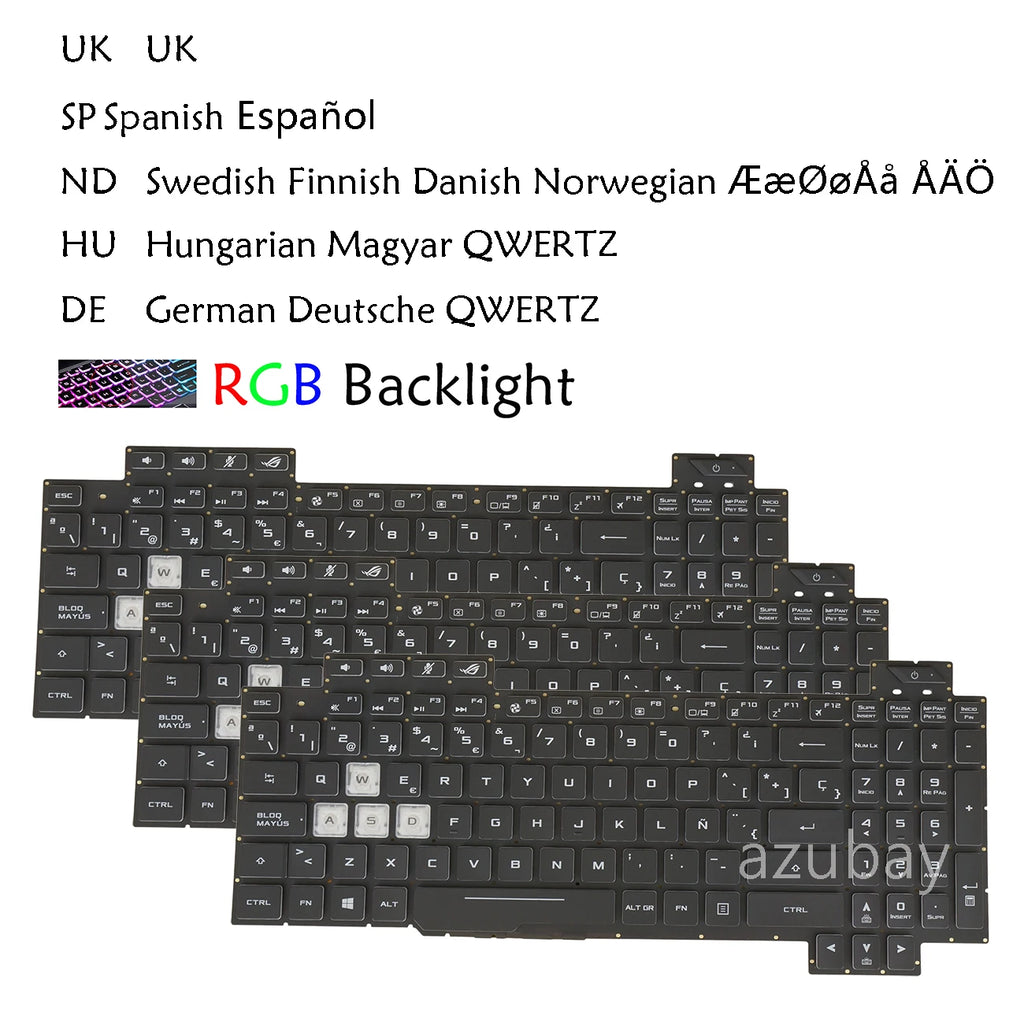 AZUBAY RGB Keyboard for Asus ROG Strix Hero II GL504G