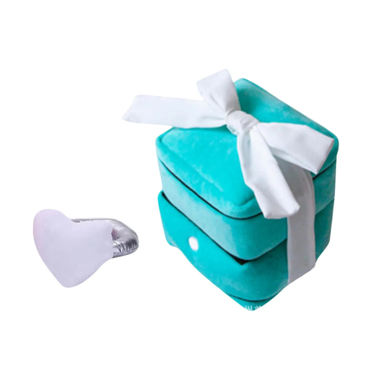 Diamond Ring Plush Toy with Box – Dog Chew & Novelty Gift