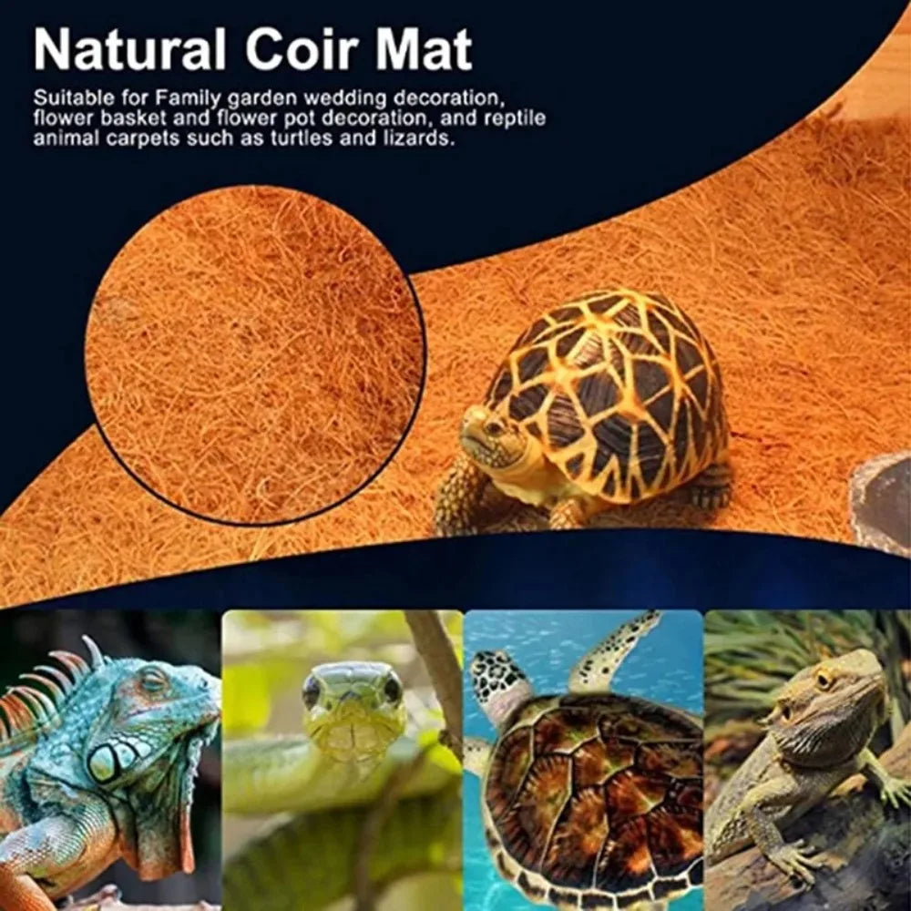 Natural Coconut Fiber Reptile Carpet Mat – Non-Slip & Moisture-Proof