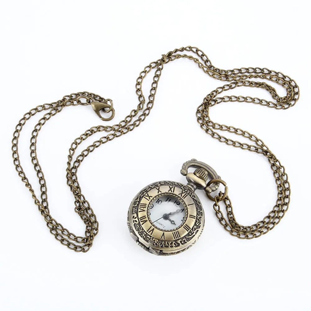 Vintage Dual Time Clock Necklace Watch – Unisex Gift | VIBE