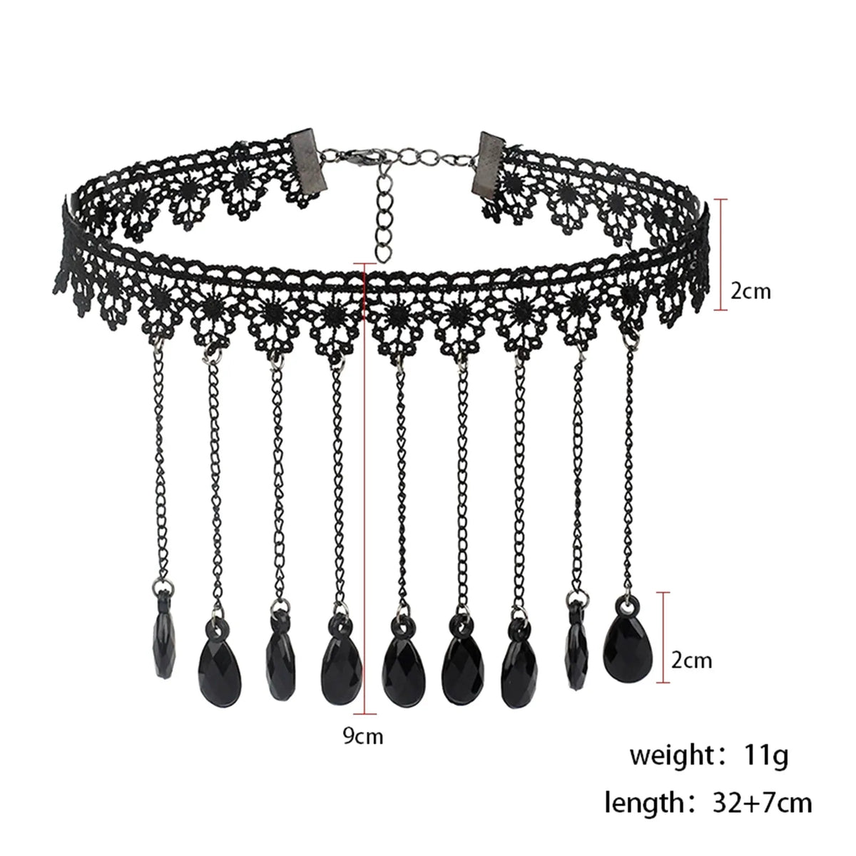 Gothic Lace Choker Necklace – Dark Vintage Women's Collar