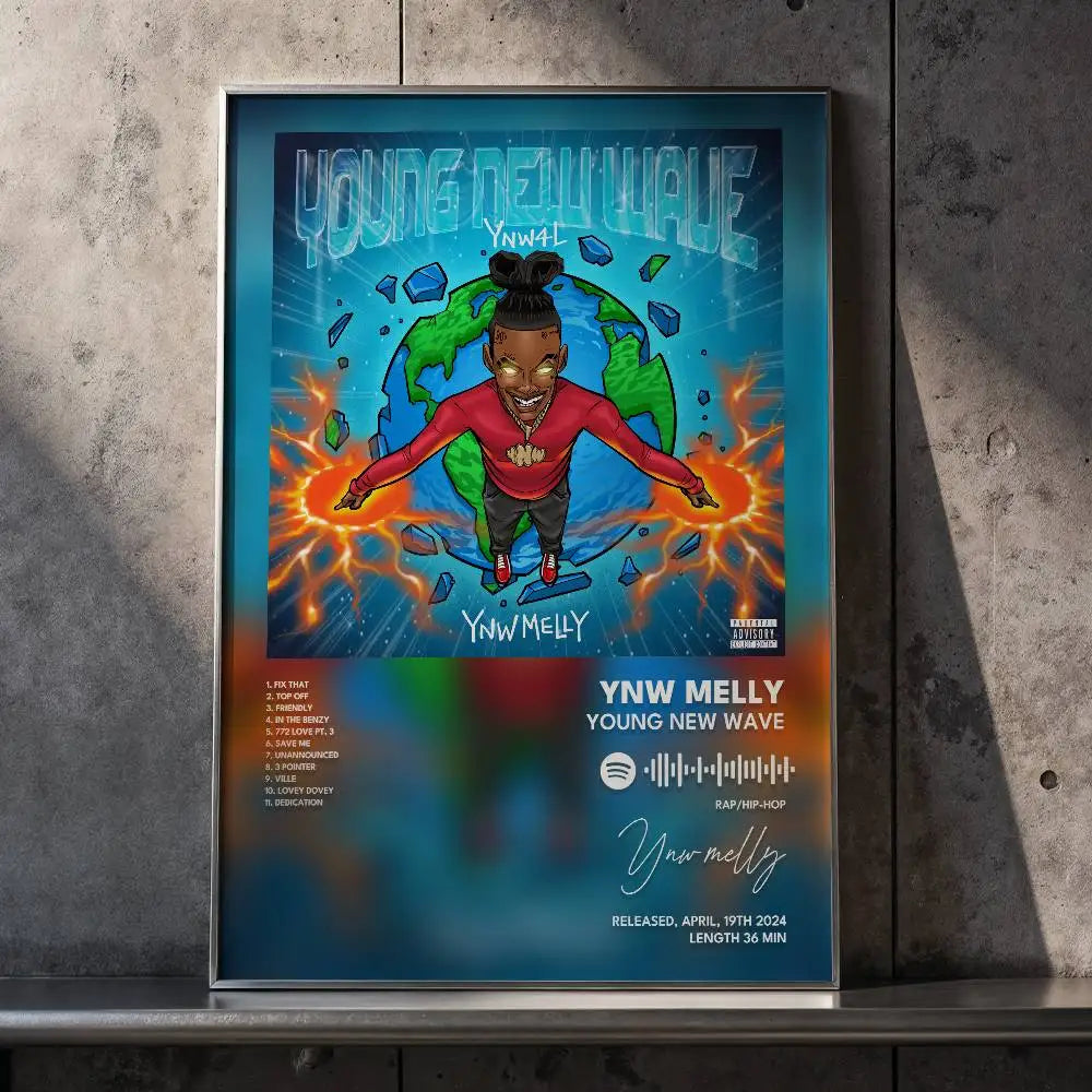 YNW Melly Waterproof Self-Adhesive Art Poster | Wall Decor