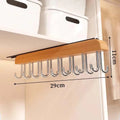 Wood Hat Organizer Rack – 16 Hook Retractable Hanger