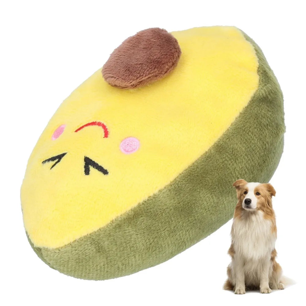 Avocado Plush Squeaky Dog Toy for Puppies & Small Dogs