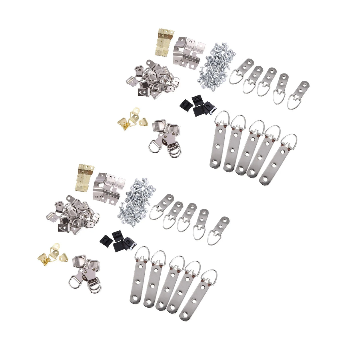 280-Pc Picture Hanger Hooks Kit – 9 Types with Screws