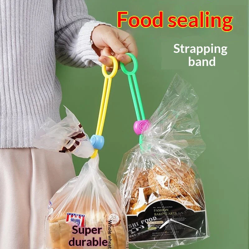 Reusable Food Bag Sealing Ties – Adjustable Snack Bag Clips
