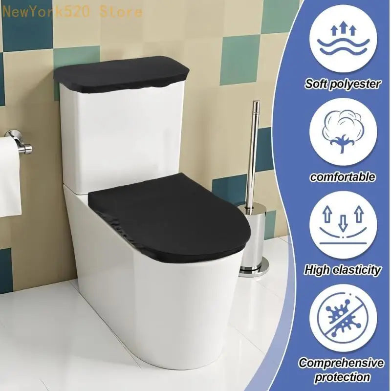 2PCS Toilet Lid & Tank Dustproof Cover Set – Polyester