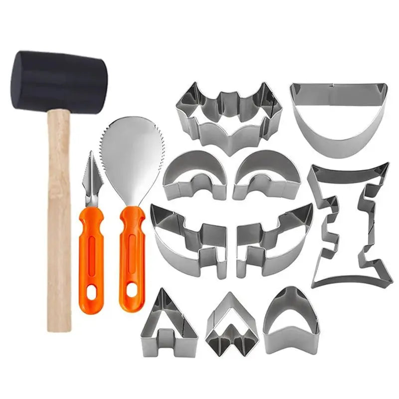 13-Piece Halloween Pumpkin Carving Kit – Tools & Stencils