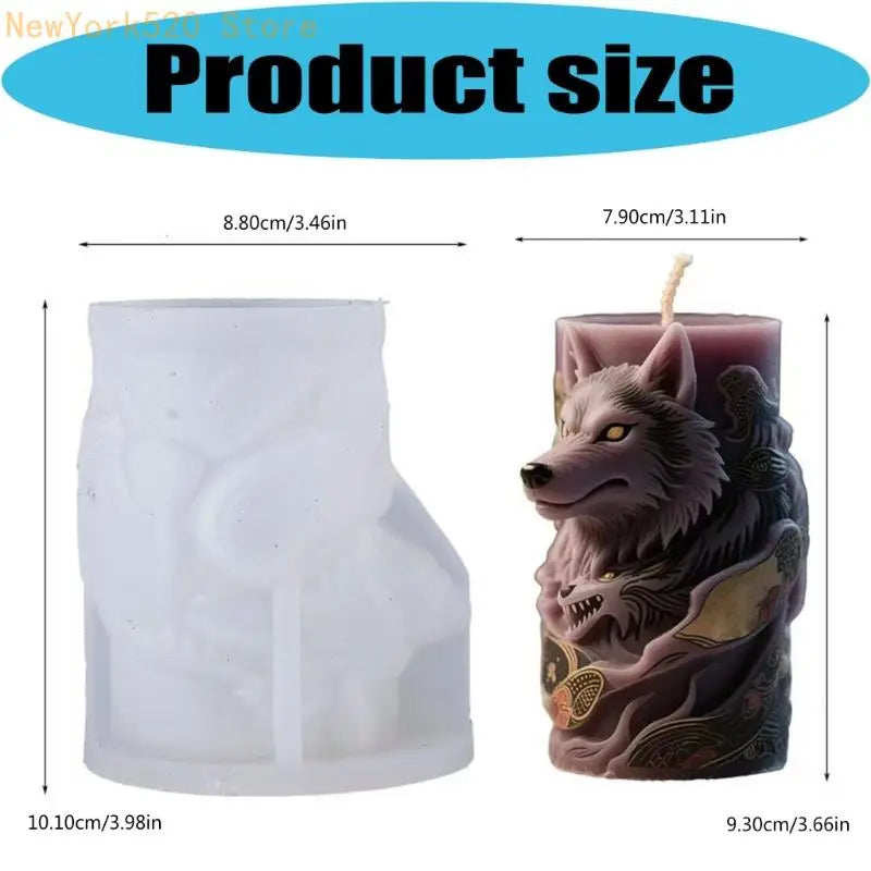 Wolf Relief Silicone Mould for DIY Candle Soap Crafting