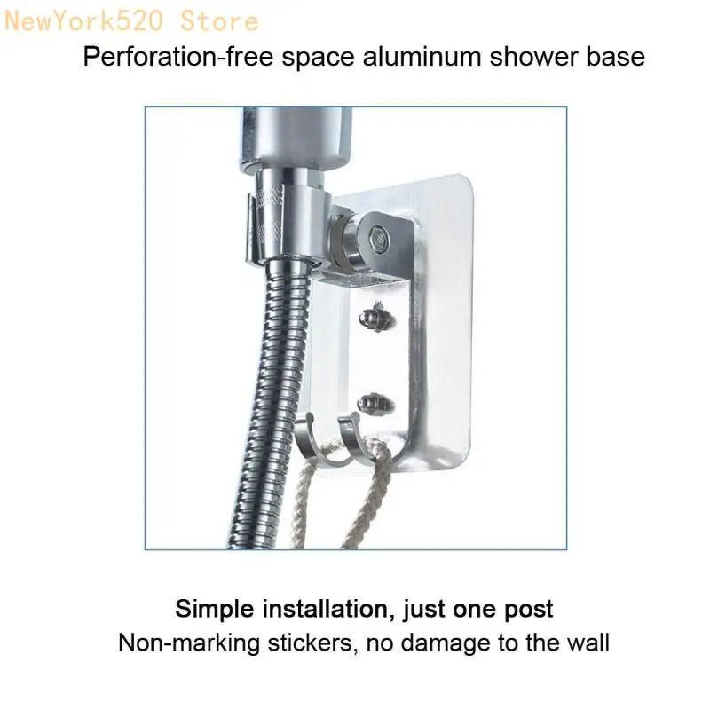 No-Drill Adjustable Shower Head Holder – Adhesive Wall Bracket