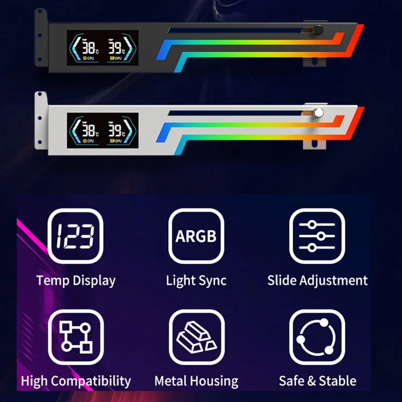 OUYUANSU Z-X6 ARGB GPU Bracket with Temperature Display
