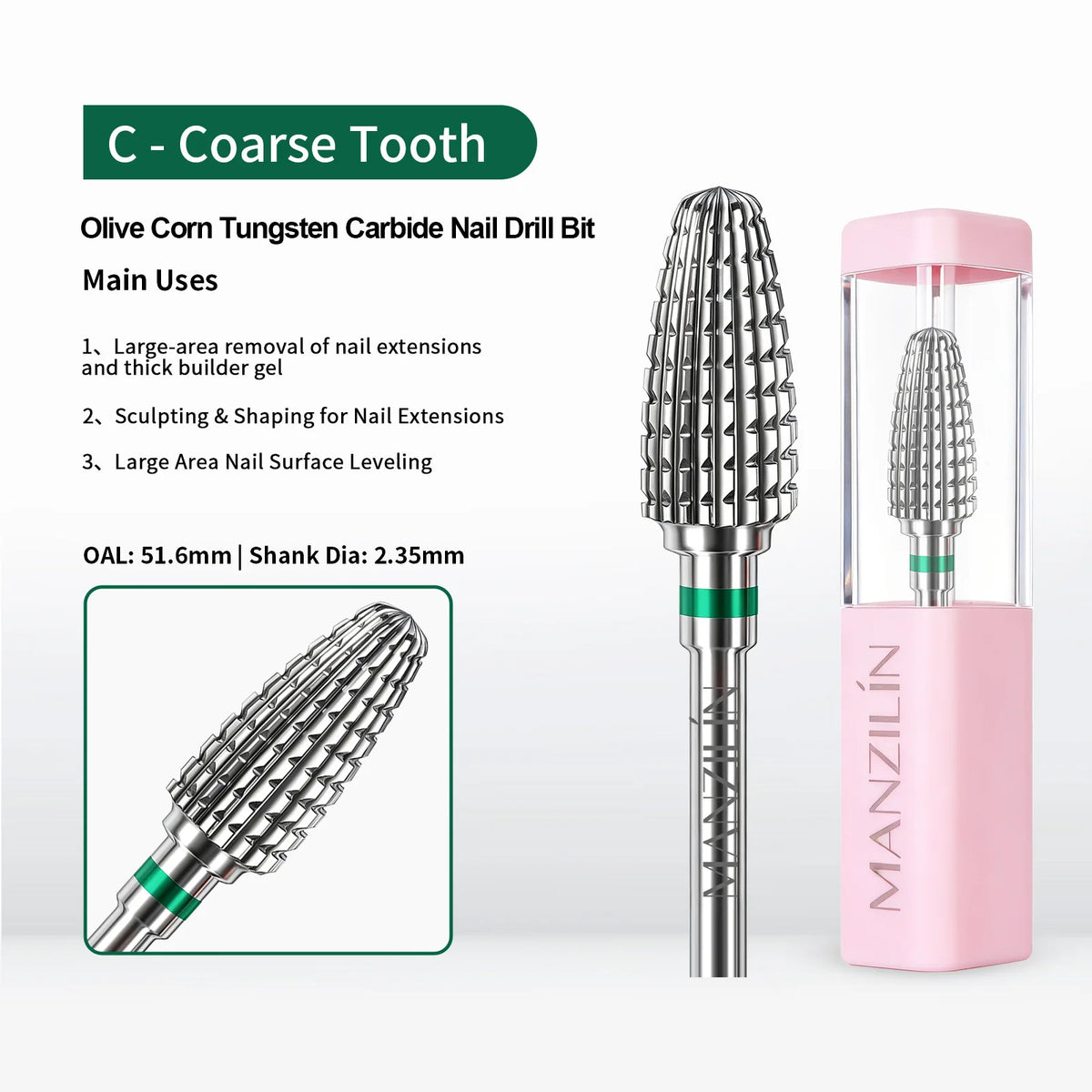 Tungsten Carbide Titanium Nail Drill Bit – Gel & Acrylic Remover