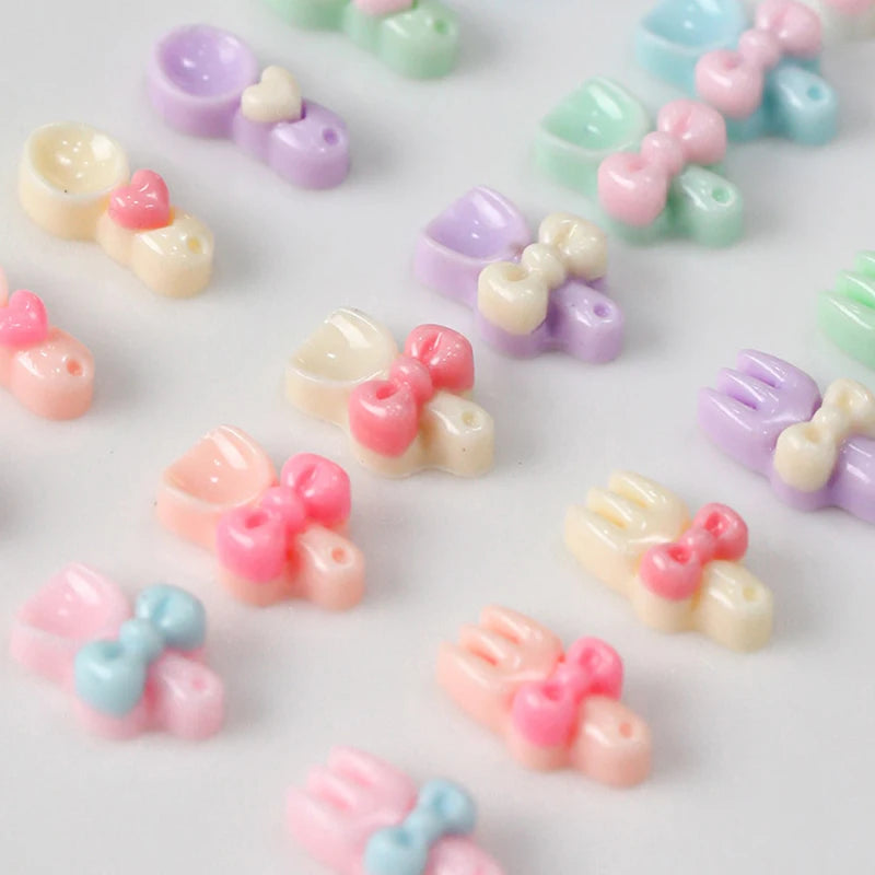 50 Pcs 3D Cartoon Resin Nail Charms – Tableware DIY Nail Art