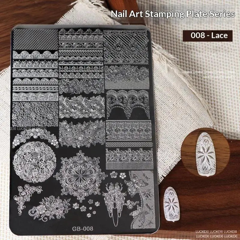 Floral Lace Butterfly Nail Art Stamping Plate – DIY Stencil