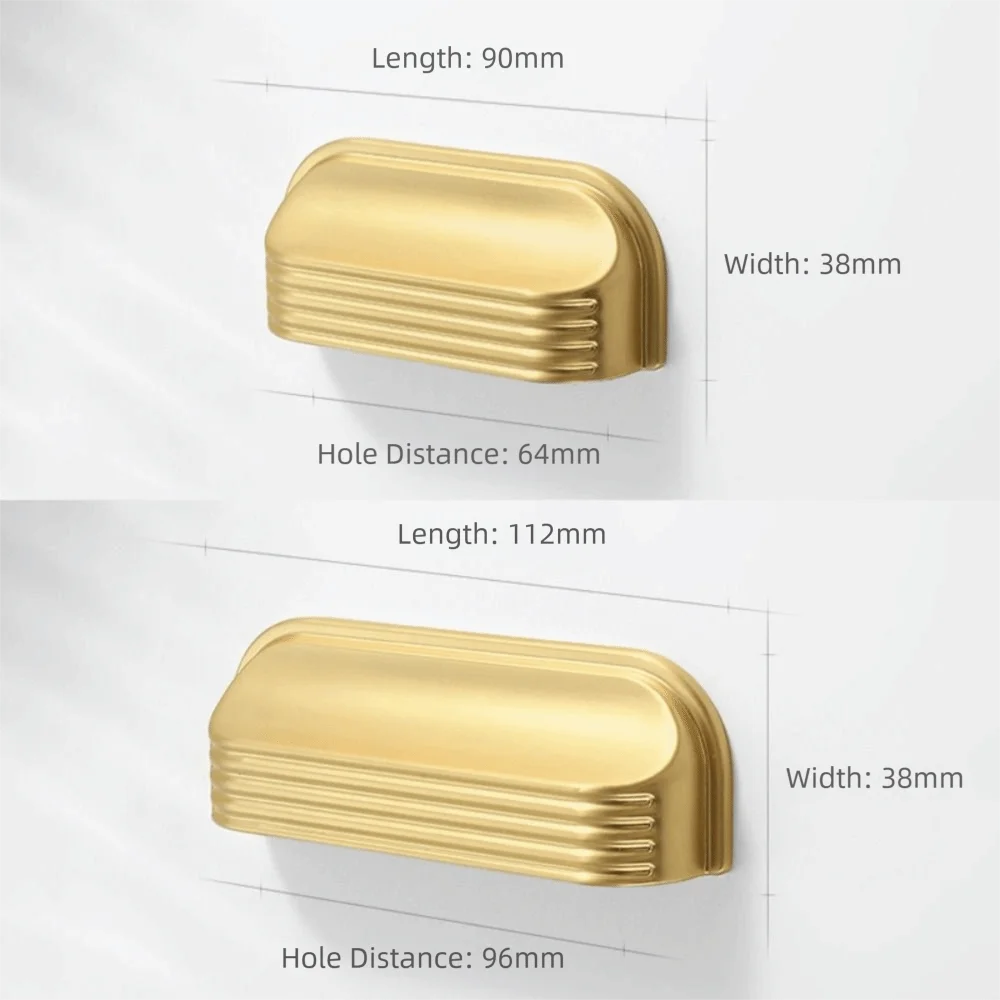 Zinc Alloy Hammered Cabinet Pulls – Brushed Gold Handles
