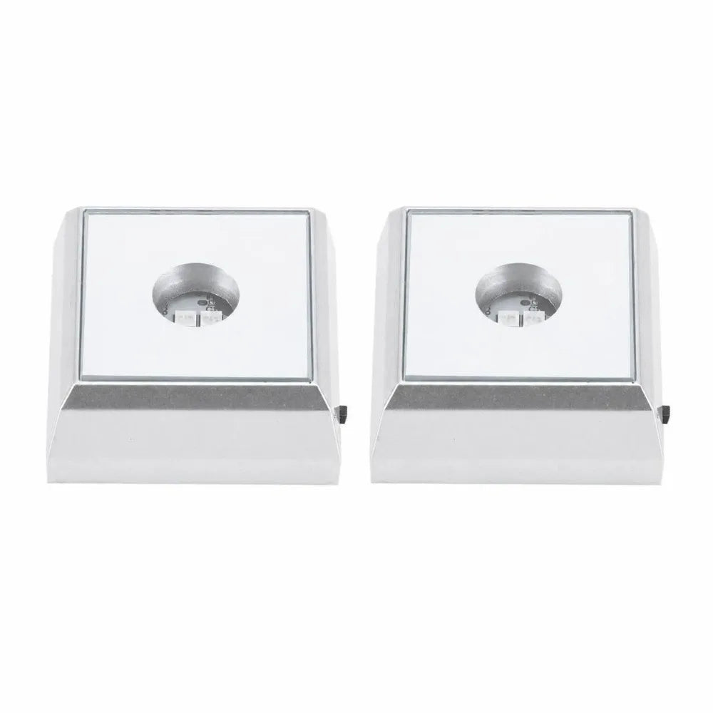 2-Pack Square LED Mirrored Display Stand Base – Jewelry & Crystal