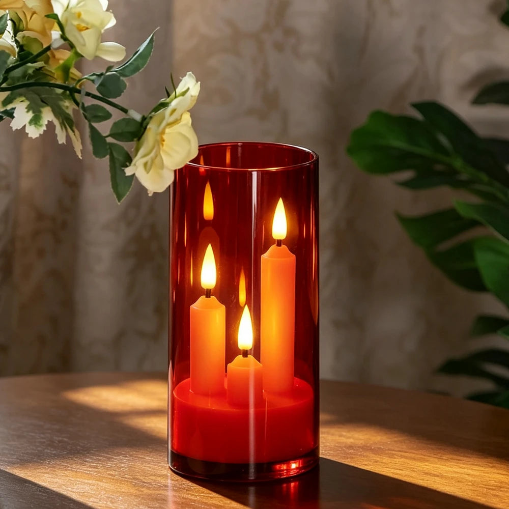 Flameless 3-in-1 LED Cone Candle | Flickering Wick Battery Operated