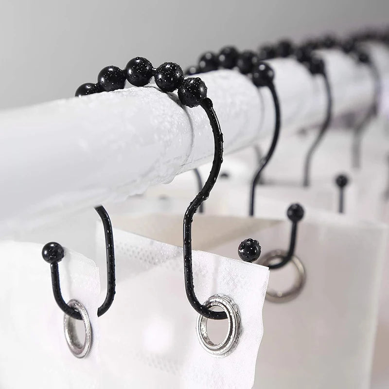 304 Stainless Steel Double Hook Shower Curtain Rings