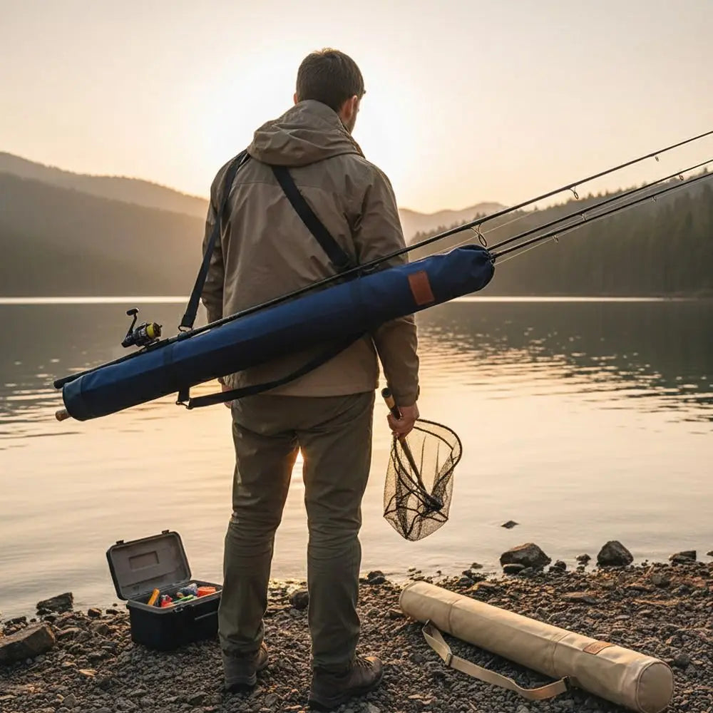 Foldable Fishing Rod Bag – Large Capacity Polyester Storage