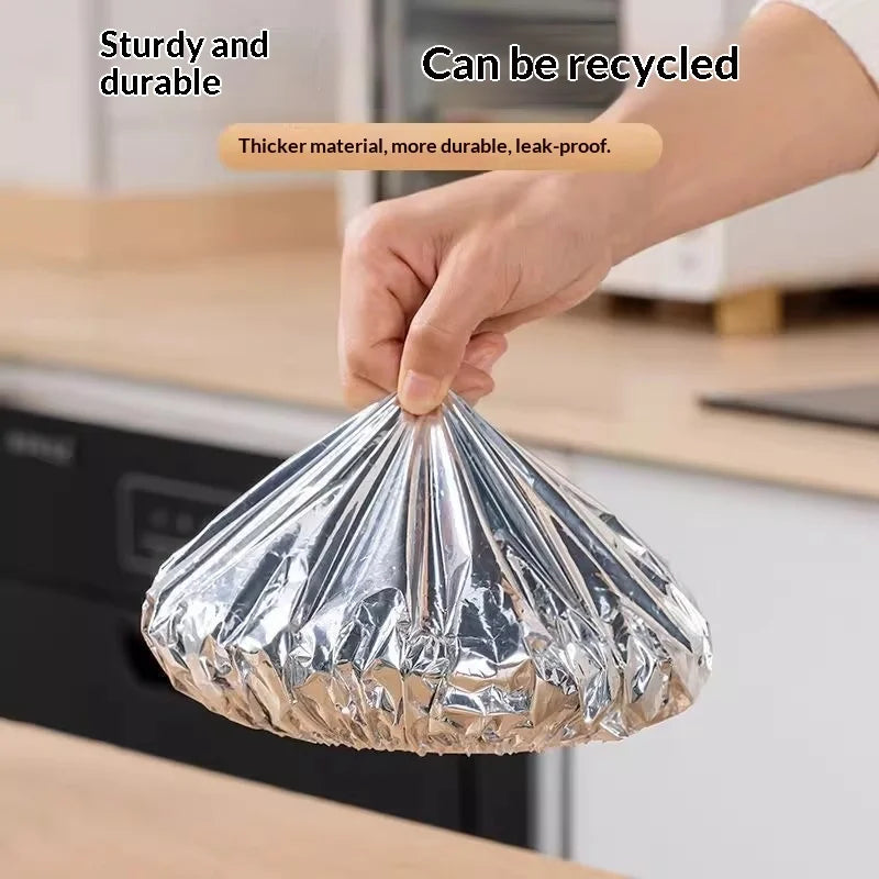 Reusable Aluminum Foil Bowl Covers – Elastic Food Storage Lids