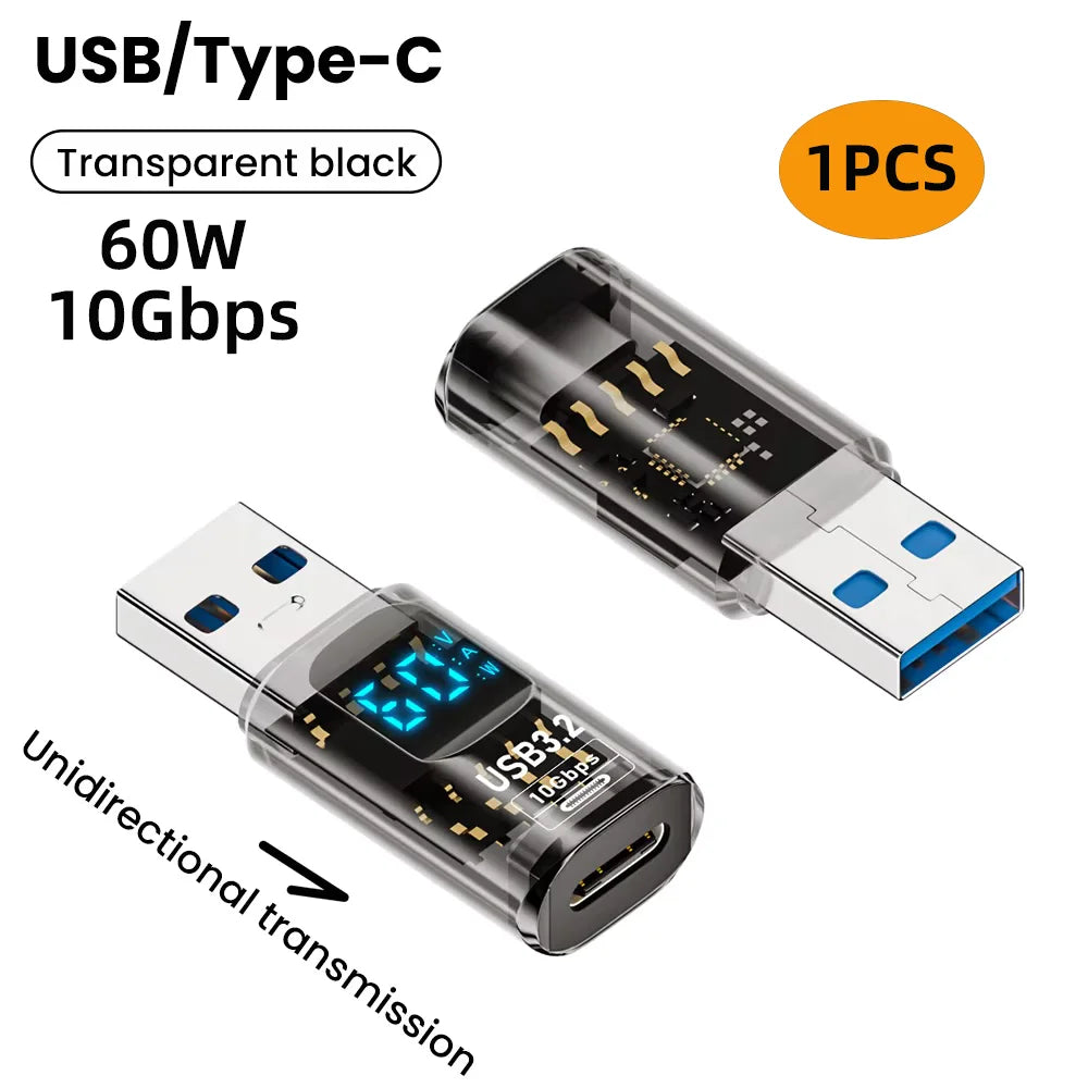 USB 3.2 Digital Display Adapter 10Gbps USB-A to USB-C Converter