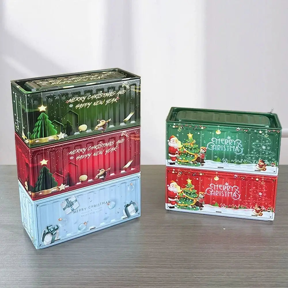 Vintage Mini Tin Storage Box – Christmas Industrial Style
