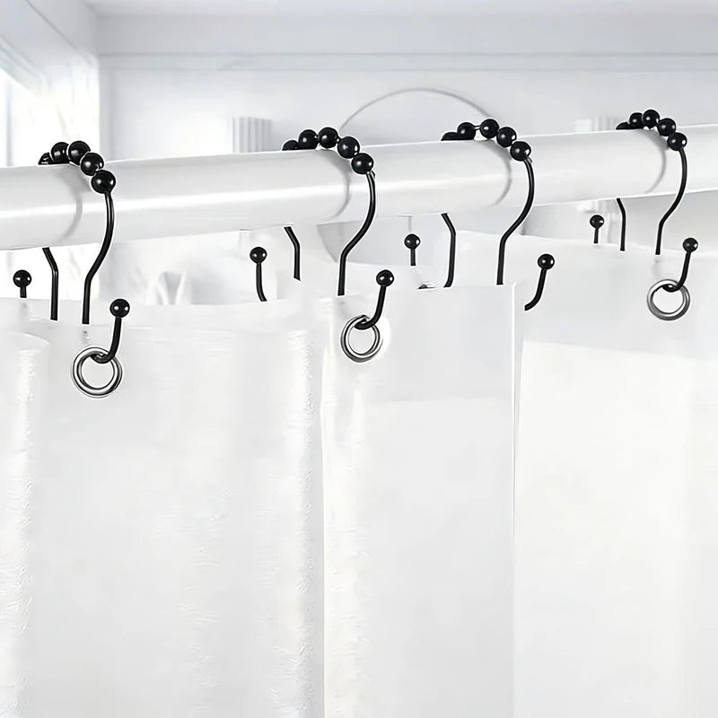 304 Stainless Steel Double Hook Shower Curtain Rings